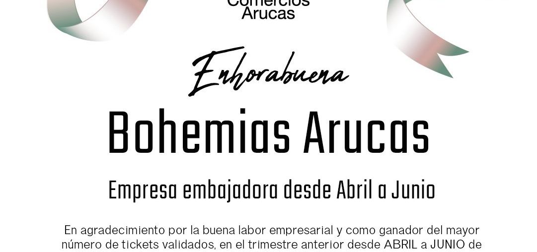 ¡BOHEMIAS EMBAJADOR COA DE ABRIL A SEPTIEMBRE, CHEQUE REGALO TRIMESTRAL!