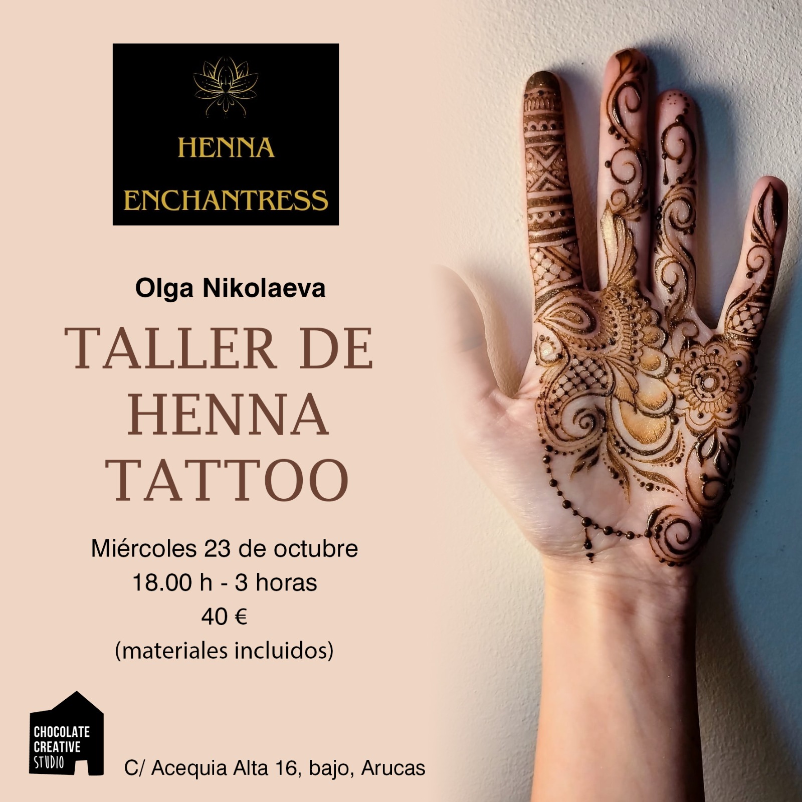 ¡ÚNETE AL TALLER DE HENNA!